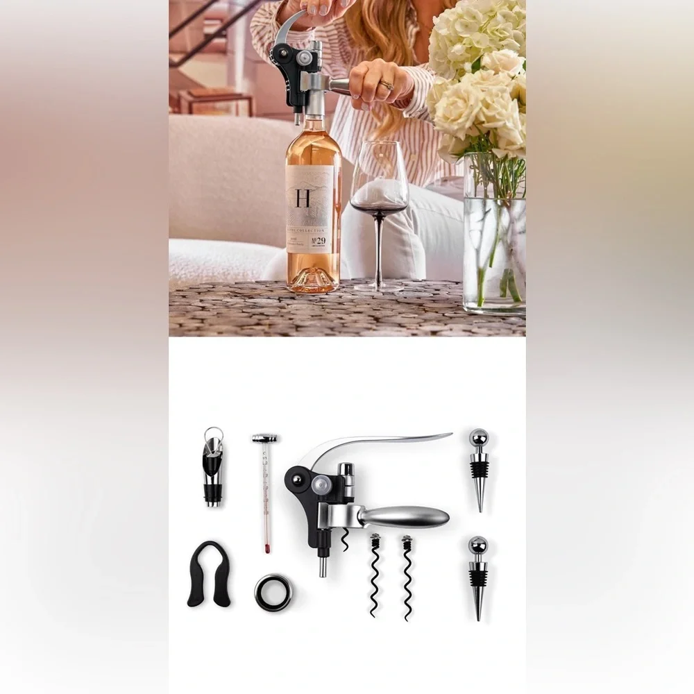 Premiump Wine Accessory Set - Black price Is Firm